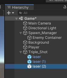 Drag children lasers into Parent Triple_Shot